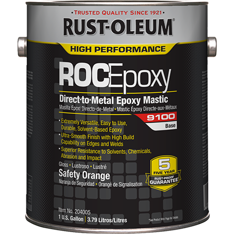 Rust-Oleum High Performance ROCEpoxy 9100 System Low VOC DTM Epoxy Mastic Gallon Safety Orange