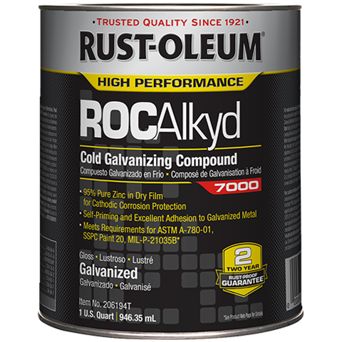 Rust-Oleum High Performance RocAlkyd 7000 System Cold Galvanizing Compound Quart Can