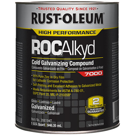 Rust-Oleum High Performance RocAlkyd 7000 System Cold Galvanizing Compound Quart Can
