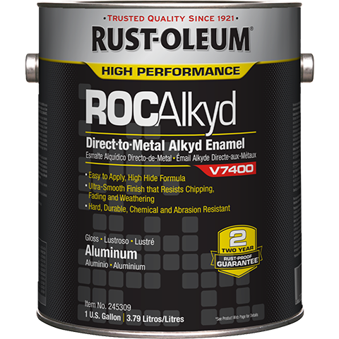 Rust-Oleum High Performance RocAlkyd DTM Enamel Gallon Aluminum