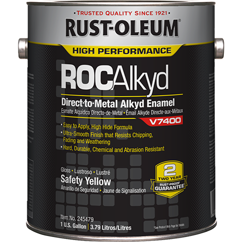 Rust-Oleum High Performance RocAlkyd DTM Enamel Gallon Safety Yellow