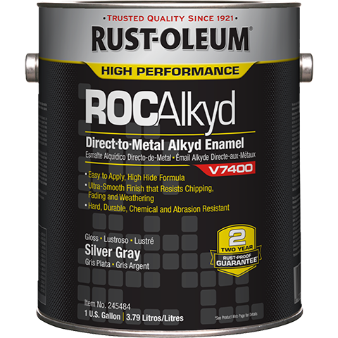 Rust-Oleum High Performance RocAlkyd DTM Enamel Gallon Silver Gray