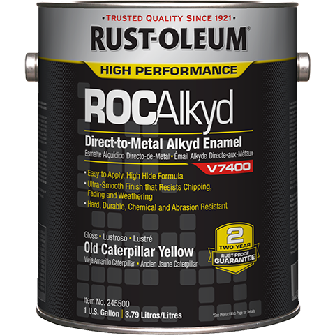 Rust-Oleum High Performance RocAlkyd DTM Enamel Gallon Old Caterpillar Yellow
