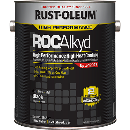 Rust-Oleum High Performance RocAlkyd High Heat Coatings Gallon High Performance Black