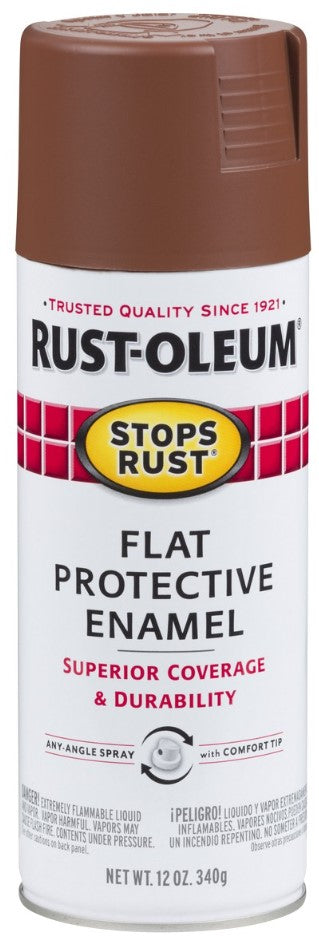 Rust-Oleum Stops Rust Spray Paint Flat Brown Can
