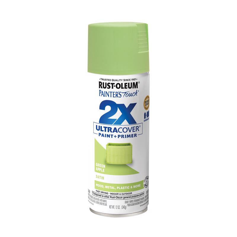 Rust-Oleum Ultra Cover 2X Satin Spray Paint Green Apple