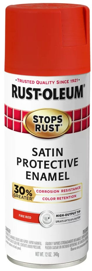 Rust-Oleum Stops Rust Satin Enamel Spray Paint Fire Red