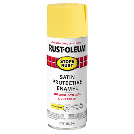 Rust-Oleum Stops Rust Satin Enamel Spray Paint Citrus Yellow