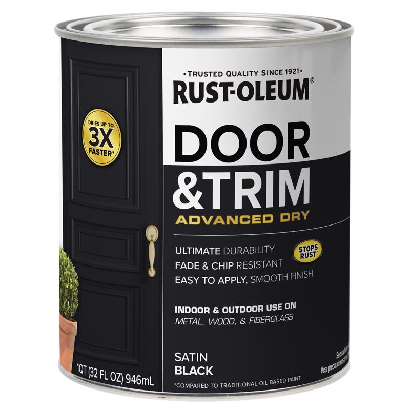 Rust-Oleum Door & Trim Paint Satin Quart Black