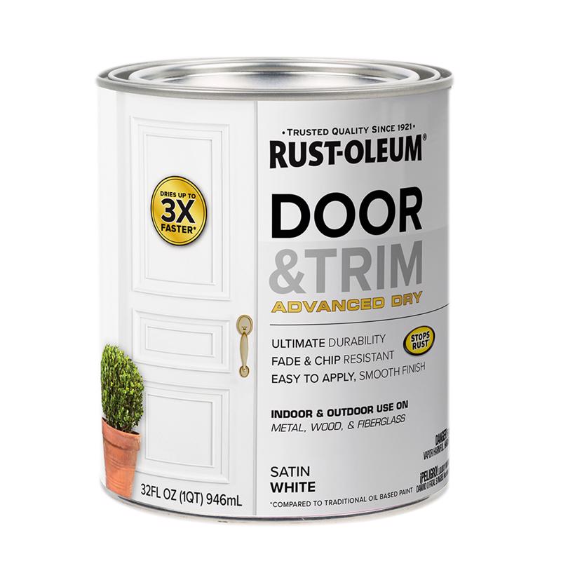 Rust-Oleum Door & Trim Paint Satin Quart White