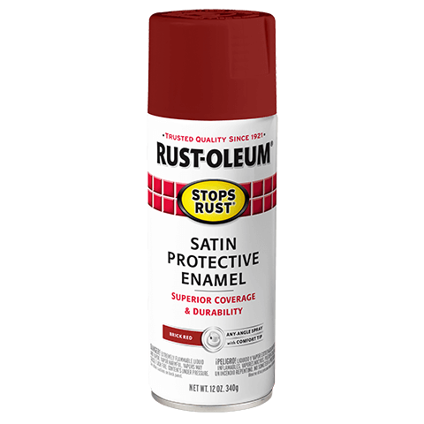 Rust-Oleum Stops Rust Satin Enamel Spray Paint Brick Red