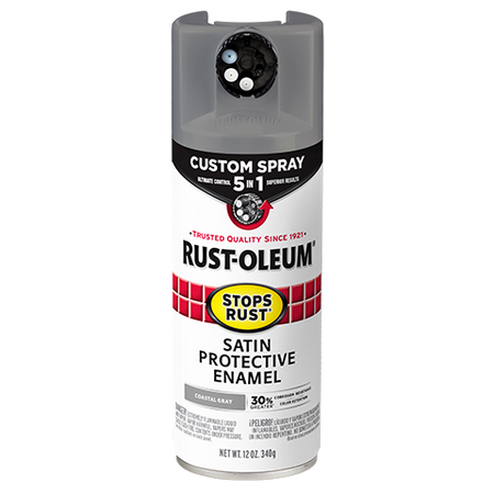 Rust-Oleum Stops Rust Custom Spray 5-in-1 Spray Paint Satin Coastal Gray