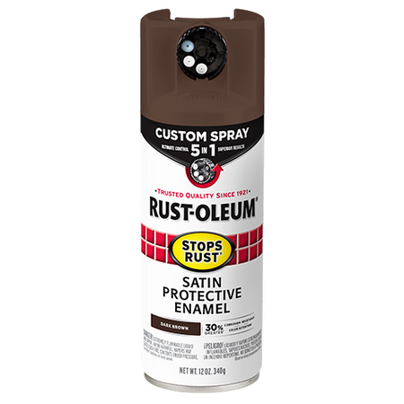 Rust-Oleum Stops Rust Custom Spray 5-in-1 Spray Paint Satin Dark Brown