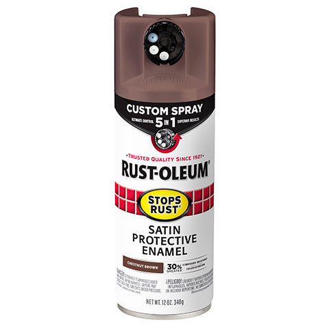 Rust-Oleum Stops Rust Custom Spray 5-in-1 Spray Paint Satin Chestnut Brown