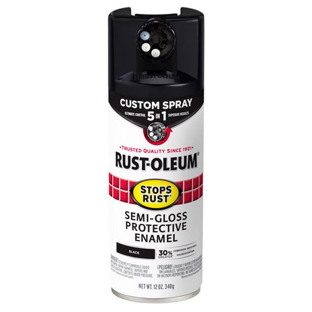 Rust-Oleum Stops Rust Custom Spray 5-in-1 Spray Paint Semi-Gloss Black