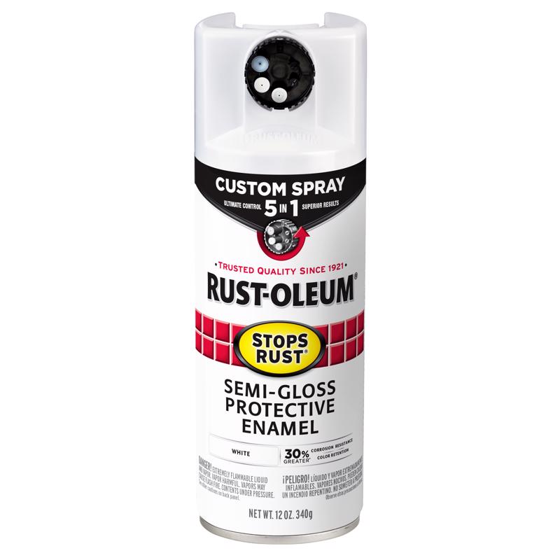 Rust-Oleum Stops Rust Custom Spray 5-in-1 Spray Paint Semi-Gloss White