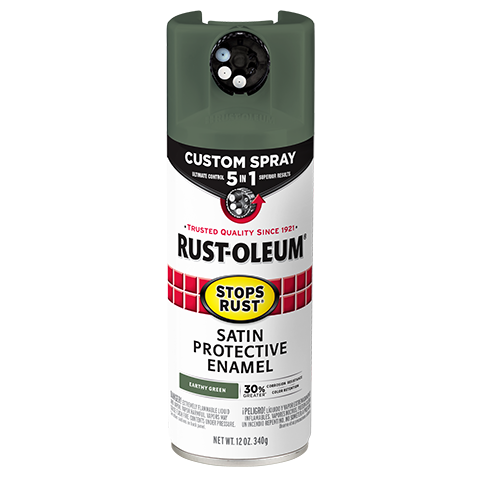 Rust-Oleum Stops Rust Custom Spray 5-in-1 Spray Paint Satin Earthly Green