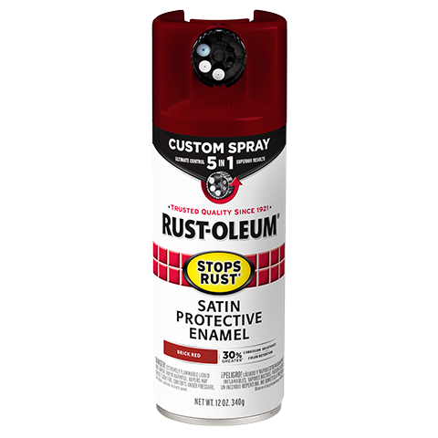 Rust-Oleum Stops Rust Custom Spray 5-in-1 Spray Paint Satin Brick Red