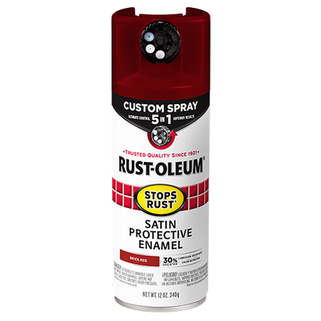 Rust-Oleum Stops Rust Custom Spray 5-in-1 Spray Paint Satin Brick Red
