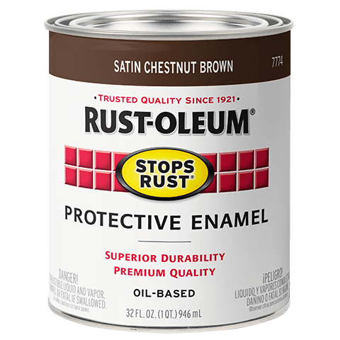 Rust-Oleum Stops Rust Quart Satin Chestnut Brown