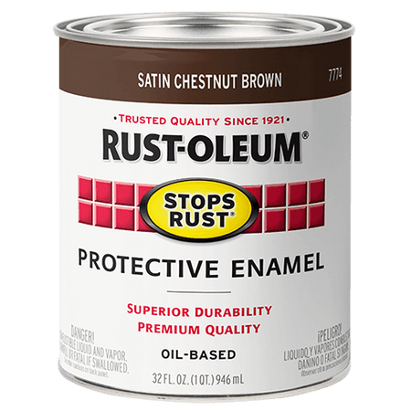 Rust-Oleum Stops Rust Quart Satin Chestnut Brown