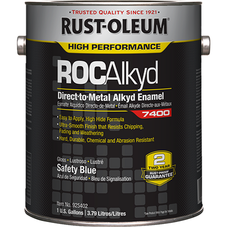 Rust-Oleum  RocAlkyd 7400 System DTM 450 VOC Alkyd Enamel Gallon Safety Blue