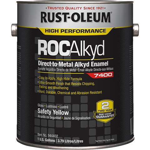 Rust-Oleum  RocAlkyd 7400 System DTM 450 VOC Alkyd Enamel Gallon Safety Yellow