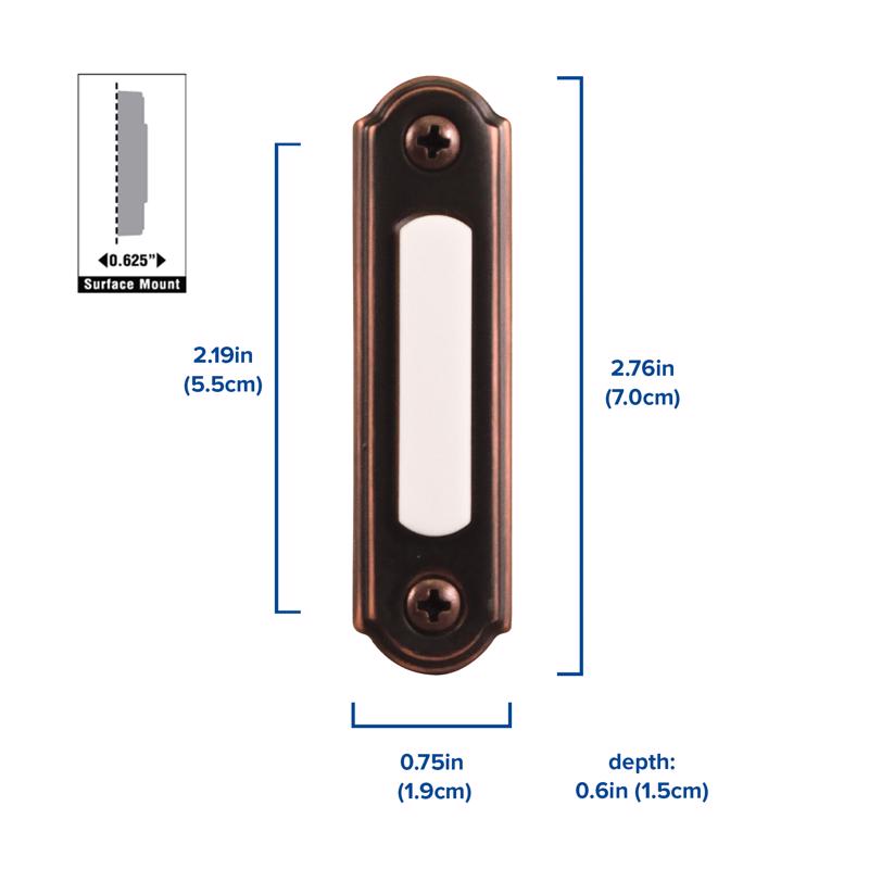 Heath Zenith Oil Rubbed Bronze Wired Pushbutton Doorbell SL-557-1