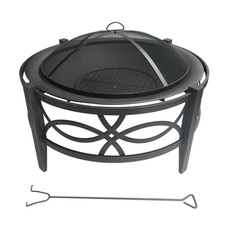 Living Accents 35 in. W Steel Round Wood Fire Pit SRFP12004