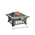 Living Accents 30 in. W Steel Square Wood Fire Pit SRFP21627