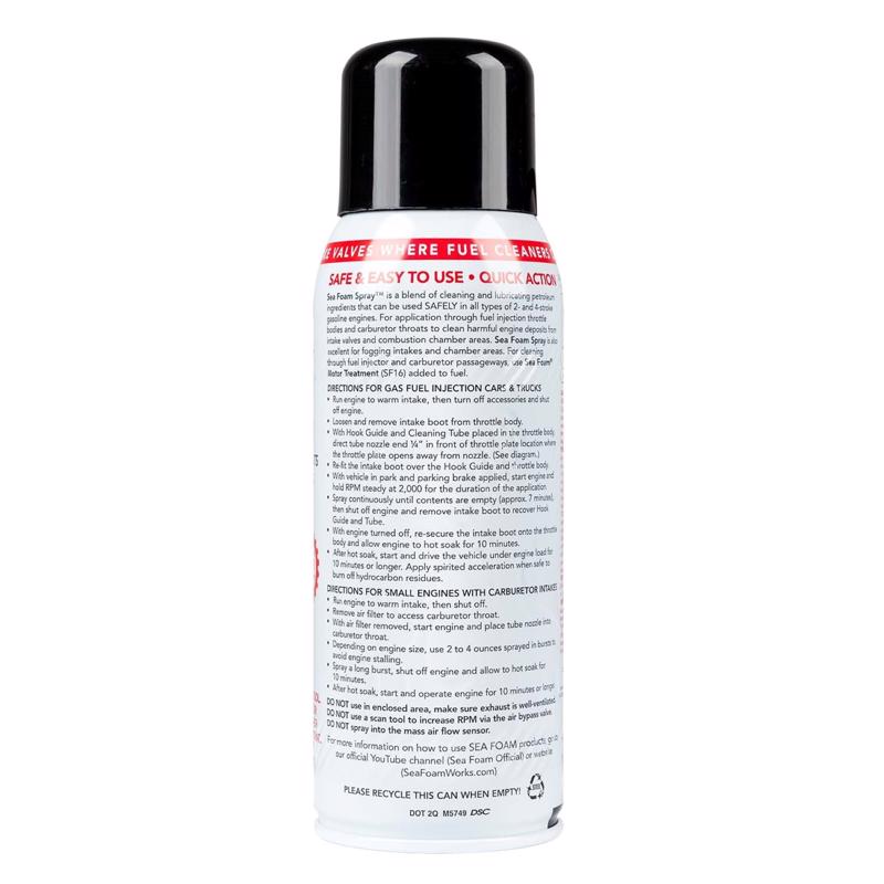 Sea Foam SS14 Top Engine Cleaner & Lube back label