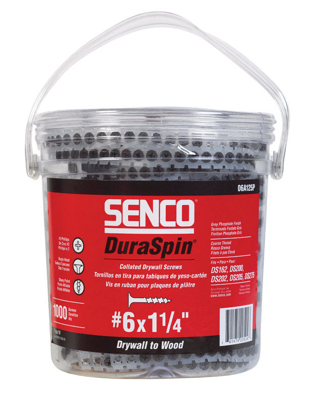 Senco DuraSpin Collated Drywall Screws 1000-Count 6 x 1-1/4 tub