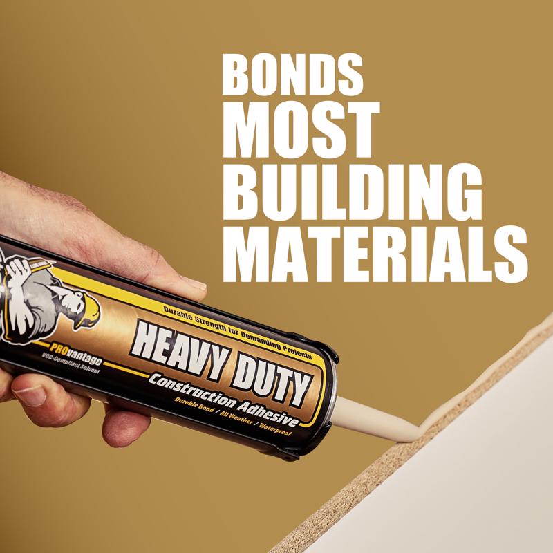 Titebond PROvantage Heavy Duty Construction Adhesive being applied to particle board.