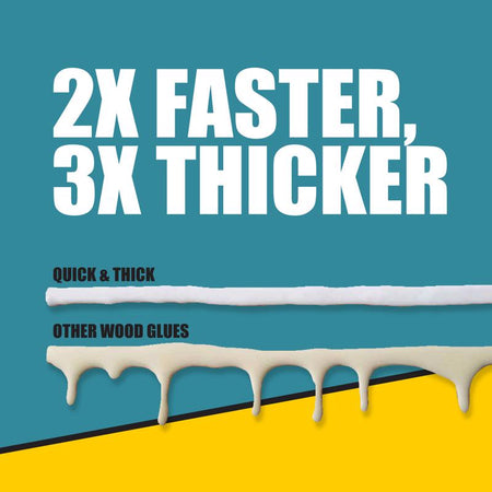 Franklin 8 Oz Titebond Quick & Thick Multi-Surface Glue Thickness Infographic