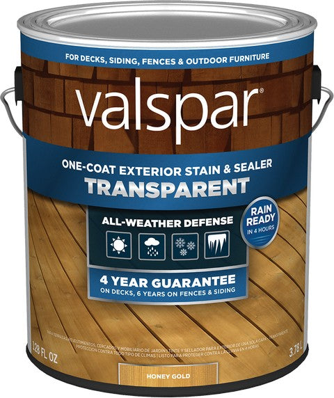 Valspar One-Coat Transparent Stain & Sealer Gallon Honey Gold