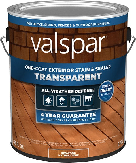 Valspar One-Coat Transparent Stain & Sealer Gallon Redwood