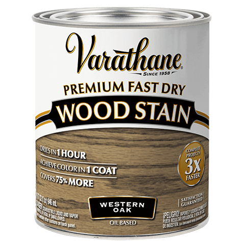 Varathane Premium Fast Dry Wood Stain Quart Western Oak
