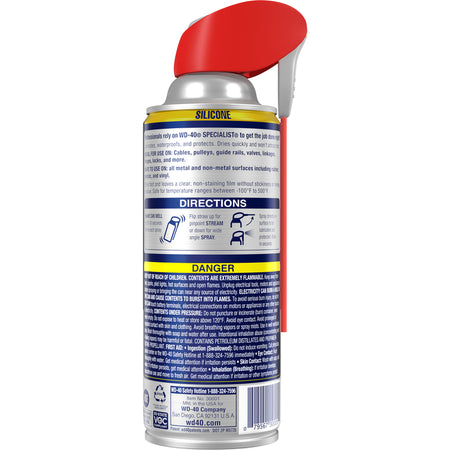 WD-40 Specialist General Purpose Silicone Lubricant 11 Oz Back of Can