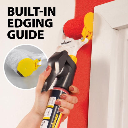 Up close highlight of the Wagner Smart Edge 3 in. W Mini Paint Roller built-in edging guide.
