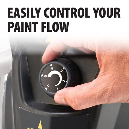 Paint flow control button on the Wagner Control Pro 150 Metal Airless Paint Sprayer.