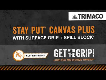 Trimaco Stay Put Canvas Drop Cloth w/ Anti-Slip Barrier + Spill Block Drop Cloth Product Demo Video