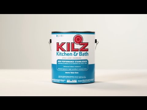 KILZ Kitchen & Bath White Flat Water-Based Primer and Sealer Product Information Video
