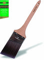 Professional Painters Angle Rat Tail Handle Paint Brush highlighting the soft filament and hardwood handle.