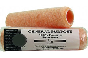 Consumer General Purpose Roller Covers stacked and showcasing the 100% polyester fabric.