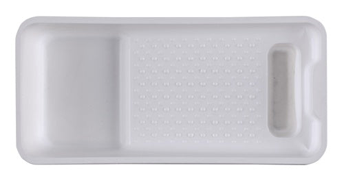 White Plastic Paint Tray showcases the solvent resistant construction and dotted roll-off area.