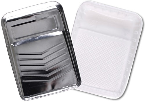 Bright Metal Paint Tray & Tray Liner shows the metal tray and plastic liner side by side.