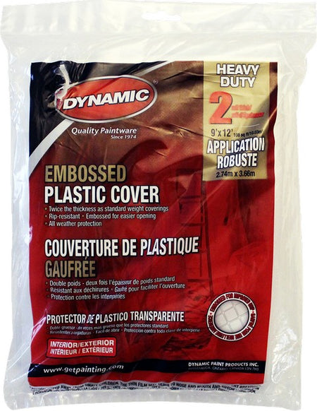 Plastic Embossed Drop Cloth 9 ft x 12 ft 2 mil Heavy Duty