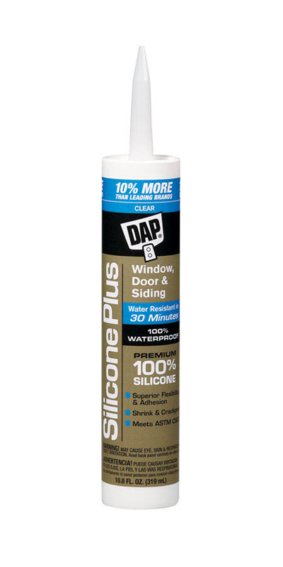 DAP 10.3 Oz Clear Silicone Plus Window & Door Sealant 08771