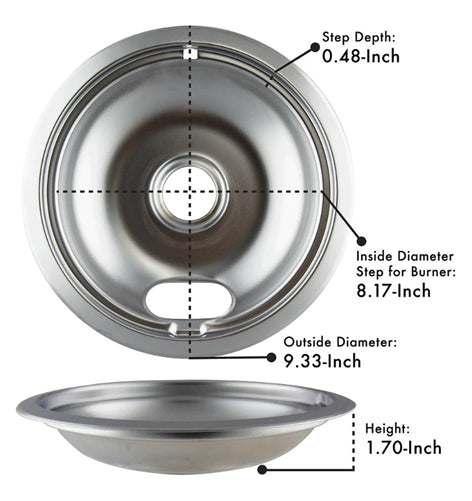 Range Kleen Style A Large Heavy Duty Chrome Drip Bowl 102-AM