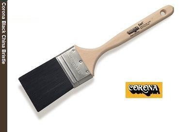 Corona Earl Black China Bristle with a chisel shape and hardwood handle.